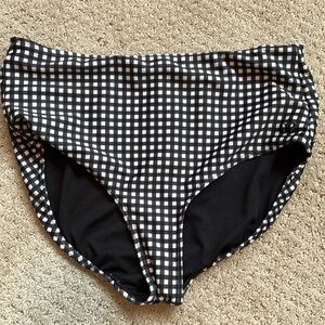 Albion High Waisted Black Check Swim Bikini Bottoms
